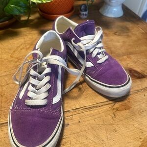 Vans Purple and White Women's Sneakers